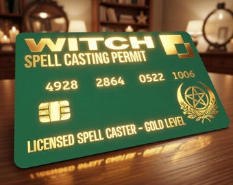Carte de permis de lancer de sorts de sorcière - cadeau sorcière ETSY - souvenir amusant