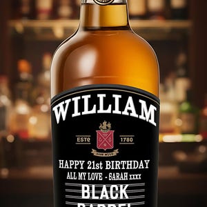 Etichetta/adesivo personalizzato per whisky JAMESON Black Barrel - Aggiungi qualsiasi testo