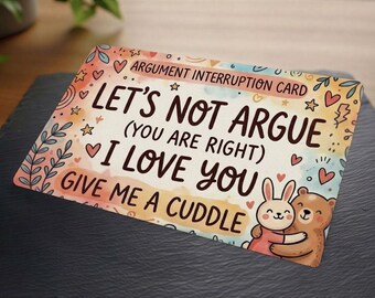 Carte « Interruption de dispute » - Souvenir amusant pour les couples - Carte en plastique brillant