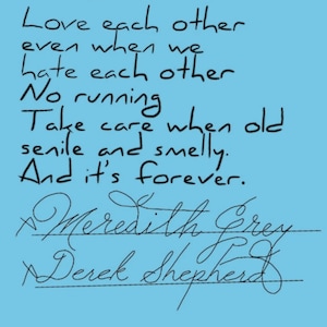 Greys Anatomy Post-it Note Votos de boda Etiqueta/Etiqueta - Lindo regalo de San Valentín / Aniversario