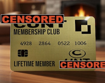 Membership Club Cun* - Carte plastique fantaisie - Or métallique