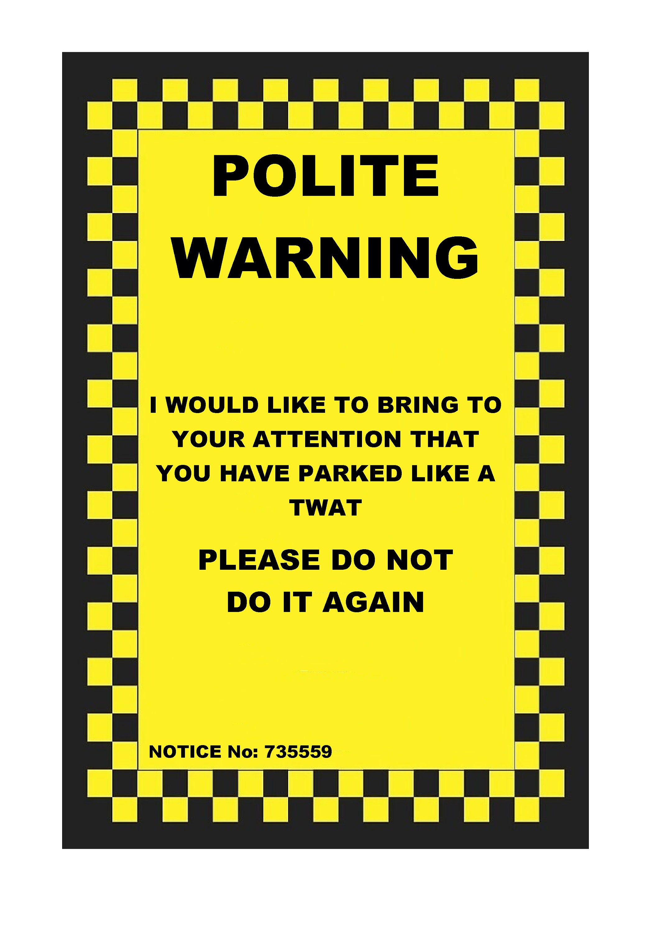 Funny Parking Warning Die-cut Stickers - 8x12cm - Fun