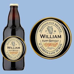 Personalised Any Occasion DieCut Guinness Bottle Label - Pre-cut & Gloss Finish - Add Any Text/Occasion
