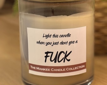 Funny Rude Candle Label - Don&#39;t give a Fu** - Yankee Candle NOT Supplied
