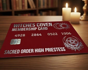 Carte de membre Witches Coven - Cadeau sorcière ETSY - Carte souvenir en plastique