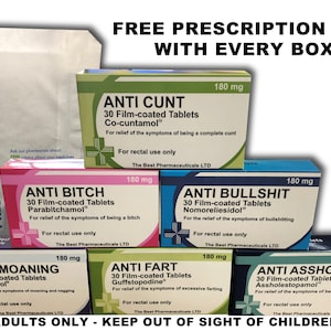Novelty Joke Pill Tablet Box - Fun Rude Xmas/Birthday Gift - Funny Prank Present