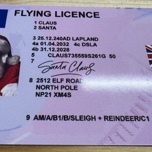 Santas Lost Flying License - rijbewijs voor kerstman - heel leuk