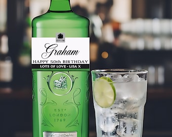 Personalised Gin Bottle Label/Sticker  - Pre-cut & Gloss Finish - Add Any Text