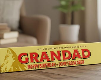 Etiqueta/pegatina personalizada para Toblerone (100 g) - Sin chocolate (solo etiqueta)