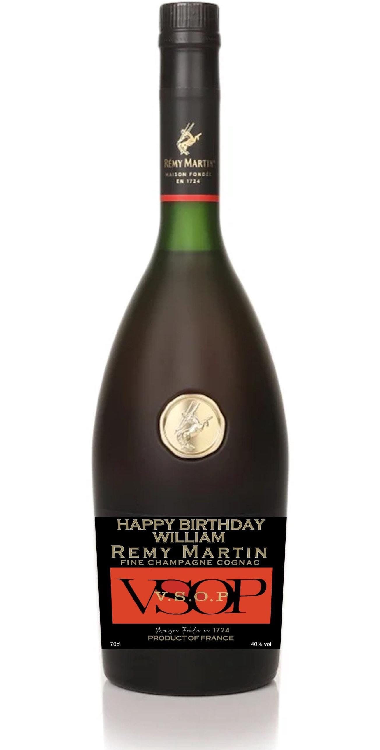 Personalised Remy Martin VSOP Bottle Label - Pre-cut & Gloss