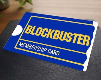 Réplique de carte de membre Blockbuster - Souvenir rétro amusant - Carte en plastique brillant
