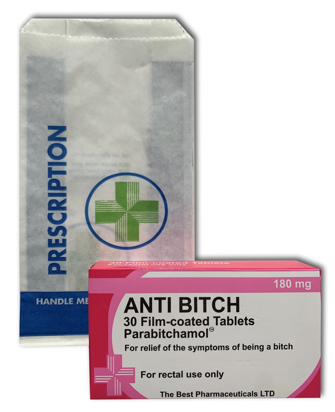 Anti Bitch Novelty Joke Pill Tablet Box Fun Rude Xmas/birthday Gift