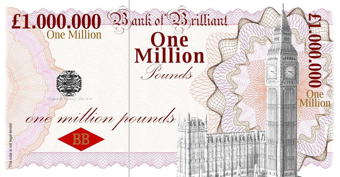 Novelty One Million Pound Note Give Someone a Million Etsy UK