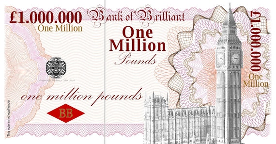Novelty One Million Pound Note Give Someone A Million Etsy