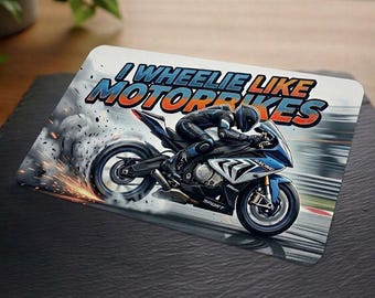 Carte à thème moto - Carte en plastique brillant - Souvenir original et amusant