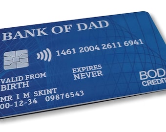 Bank Of Dad - Mum - Mum & Dad - Novelty Credit Bank Card