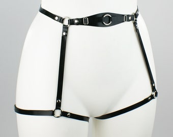 Olivia Slim Strapped Latex Brief Harness