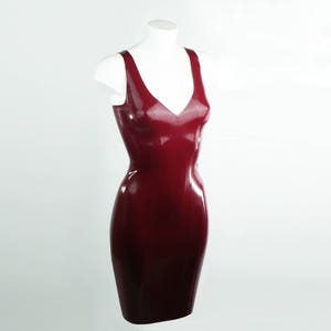 V Neck Latex Pencil Dress