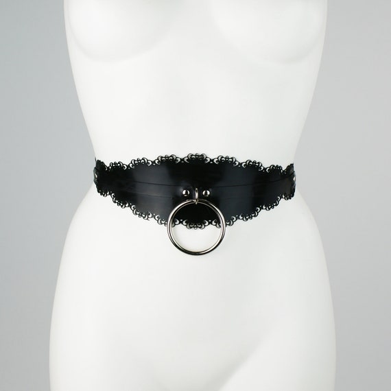 Gummi Rubber Belts Fetish Latex Harness Black or Red