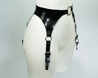 Ceinture de bretelles en latex o-ring