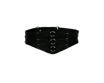 Heavy Rubber Shaped Deep Triple Strap O Ring Belt