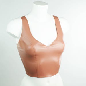 Latex V Neck Cropped Top