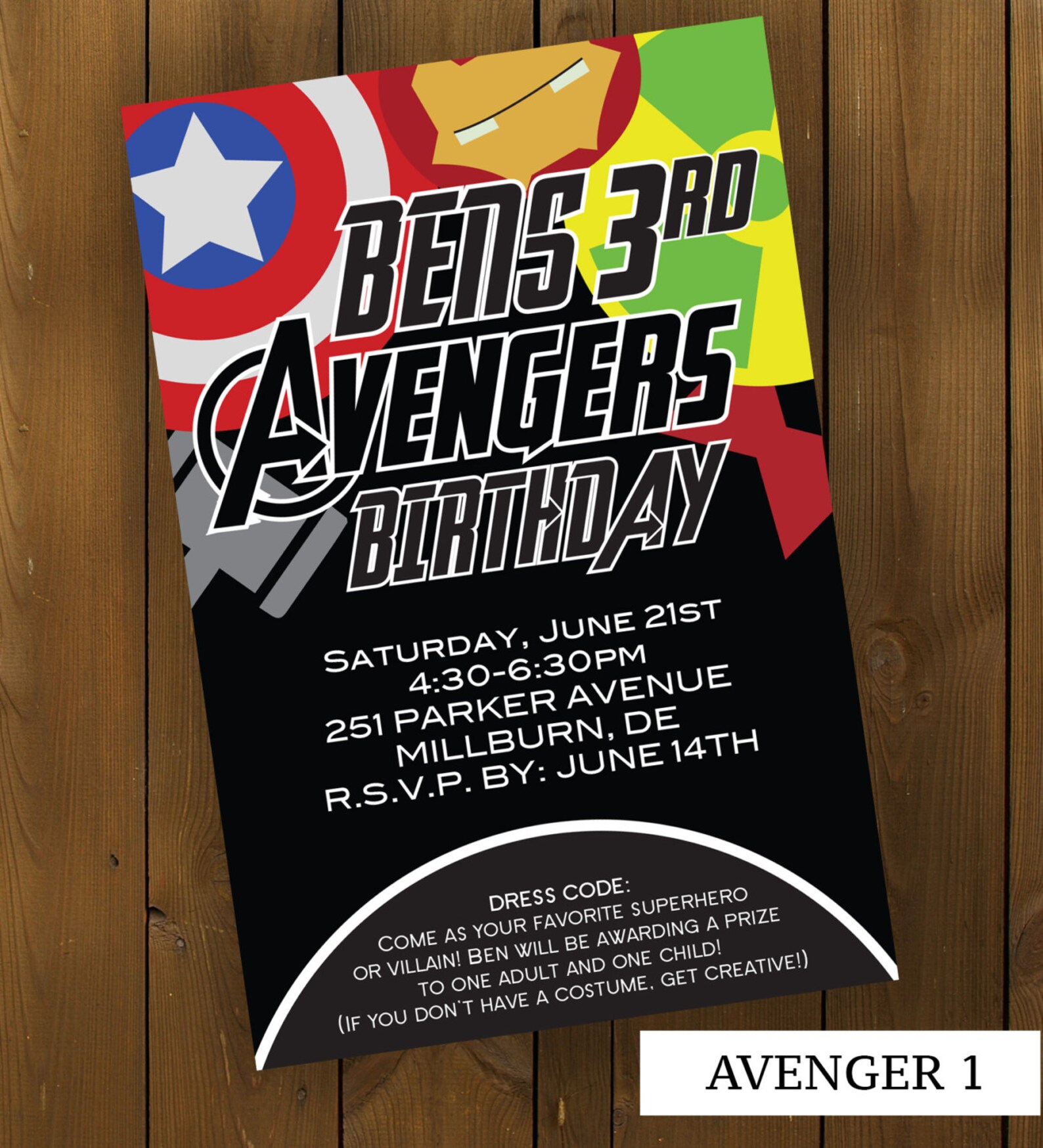 Avengers Birthday Party Invitation Etsy