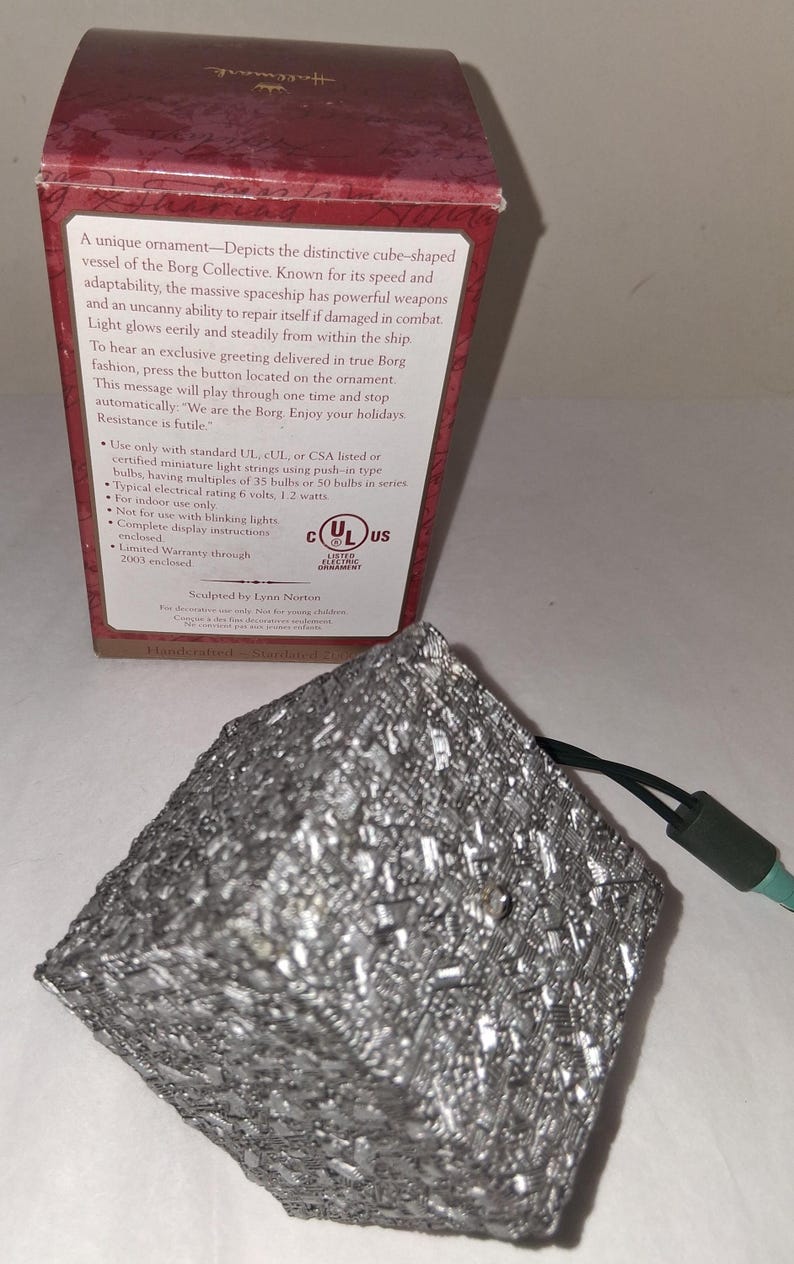 Hallmark Star Trek Voyager Borg Cube Voice and Light Ornament - 2000 - Etsy