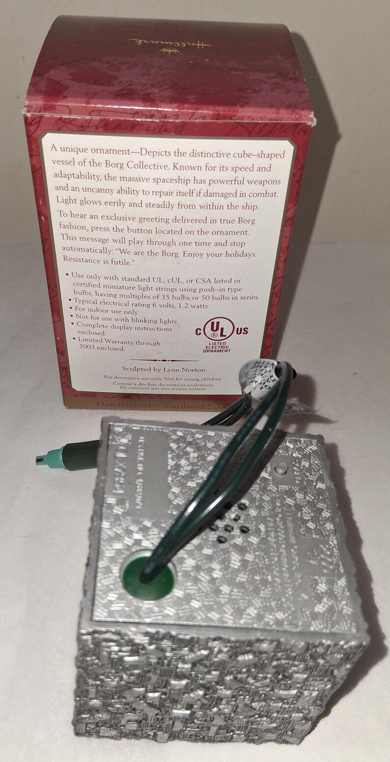 Hallmark Star Trek Voyager Borg Cube Voice and Light Ornament - 2000 - Etsy