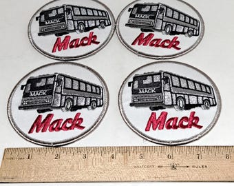 Vintage Mack Bus Patches - Rare Collectible Truck Set of 4