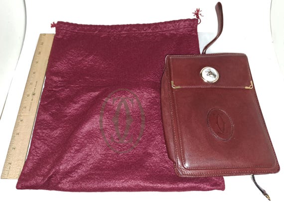 CARTIER Wristlet Handbag Horse Emblem Must de Cartier Wristlet Equestrian