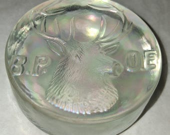 B.P.O.E. Elks Paperweight Iridescent possibly Fenton UNIQUE RARE Paperweight