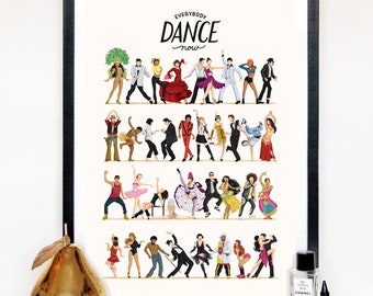 Everybody Dance Now Poster, Pop Culture Art Print, Gift for Her, Fun Pop Art Wall Art, Dancing Gift for Him, Dance Party, Dance Move