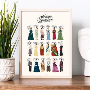 Women of Literature Printable Print, Feminism Literary Gift, Book Lover Wall Art, Poetry, Women Empowerment Digital Print (INSTANT DOWNLOAD)