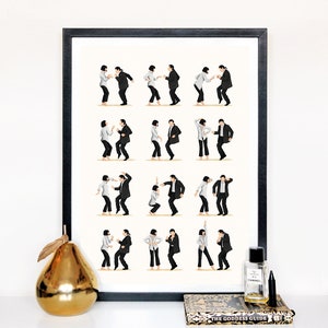 Pulp Fiction Twist Dance Music Poster 2, Pop Culture Iconic Print, Gift for Her, Fun Pop Art Wall Art, Dancing Gift, Film Poster, Dance Move image 3