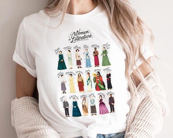 Women of Literature Shirt, Literature Student Gift, Teacher T-Shirt, Empowerment Gift for Writer, Book Club Gift, Book Lover Literary Gift