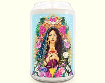 Mother Mary Divine Feminine Scented Candle, Mary Magdalen Rose Priestess Spiritual Art, Sacred Feminine, Mother Goddess Art, Altar Candle