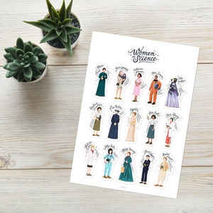 Women of Science Sticker Sheet, Women Empowerment Bullet Journal Stickers, Women in Stem, Girl Scientist Stationery, Inspiring Feminism Art
