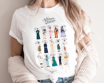 Women of Science Shirt, Science Student T-Shirt Gift, Science Teacher Shirt, Women in Stem T Shirt, Girl Scientist White Short Sleeve Tee