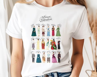 Women of Literature Shirt, Literature Student Gift, Teacher T-Shirt, Empowerment Gift for Writer, Book Club Gift, Book Lover Literary Gift