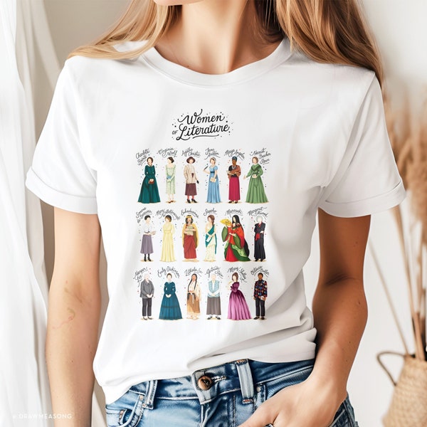 Women of Literature Shirt, Literature Student Gift, Teacher T-Shirt, Empowerment Gift for Writer, Book Club Gift, Book Lover Literary Gift