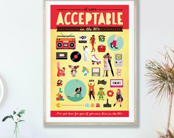 Retro Wall Art Print, 80s Aesthetic Poster, Colorful Vintage Decor, Pop Culture Wall Art, Retro Room Decor, Statement Wall Art Print