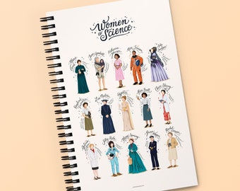 Women of Science Spiral Notebook, STEM Stationery Gift