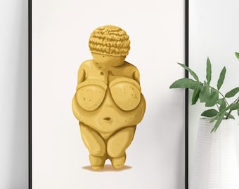 Venus of Willendorf Art Print, Mother Goddess Decor