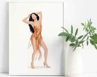 Cher Music Poster, Pop Culture Print, Iconic, Fun Pop Art Wall Art, Vintage Gift for Her, 80s Feminism Print, Women Empowerment, Home Decor