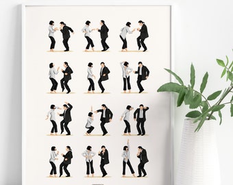 Pulp Fiction Twist Dance Music Poster 2, Pop Culture Iconic Print, Gift for Her, Fun Pop Art Wall Art, Dancing Gift, Film Poster, Dance Move