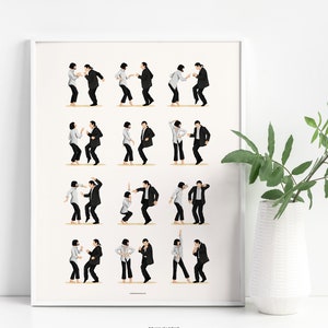 Pulp Fiction Twist Dance Music Poster 2, Pop Culture Iconic Print, Gift for Her, Fun Pop Art Wall Art, Dancing Gift, Film Poster, Dance Move image 1