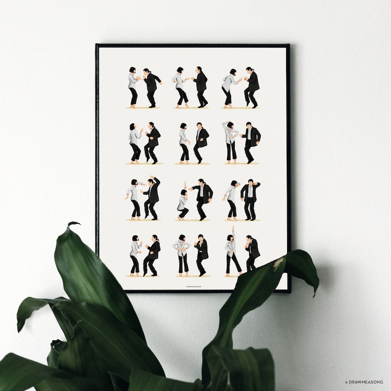 Pulp Fiction Twist Dance Music Poster 2, Pop Culture Iconic Print, Gift for Her, Fun Pop Art Wall Art, Dancing Gift, Film Poster, Dance Move image 7