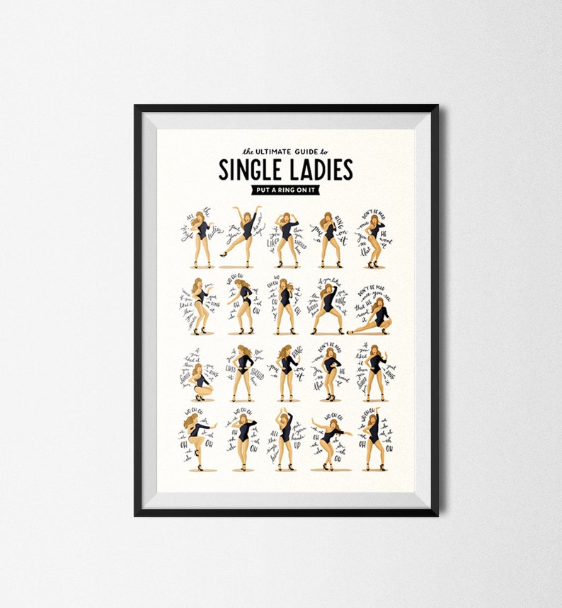Single Ladies Dance Music Poster Queen B Gift for Her Dance image 7