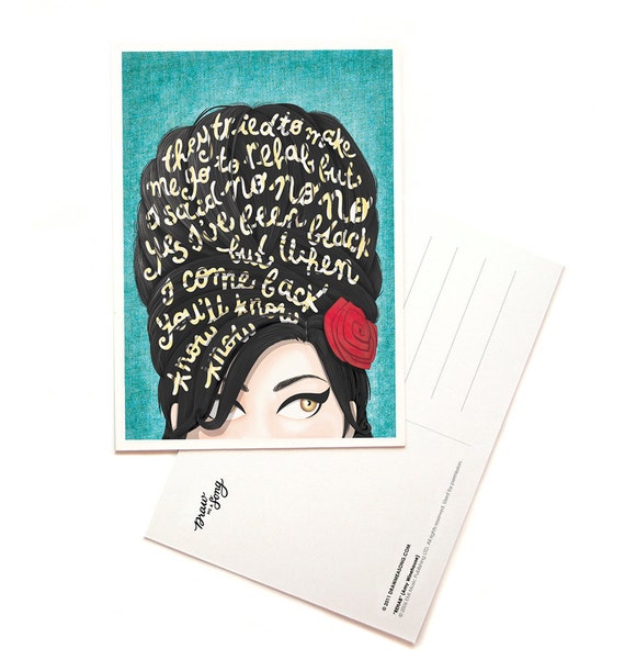 Amy Winehouse Greetings Card or Modern Pop Art Print. Perfect for Birthday  Card or Any Occasion for Amy Music Fans 